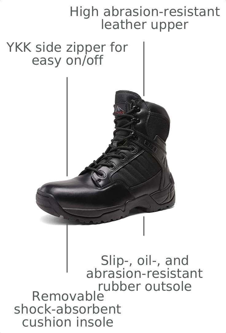 Men's Side Zipper Tactical Work Boots G9891