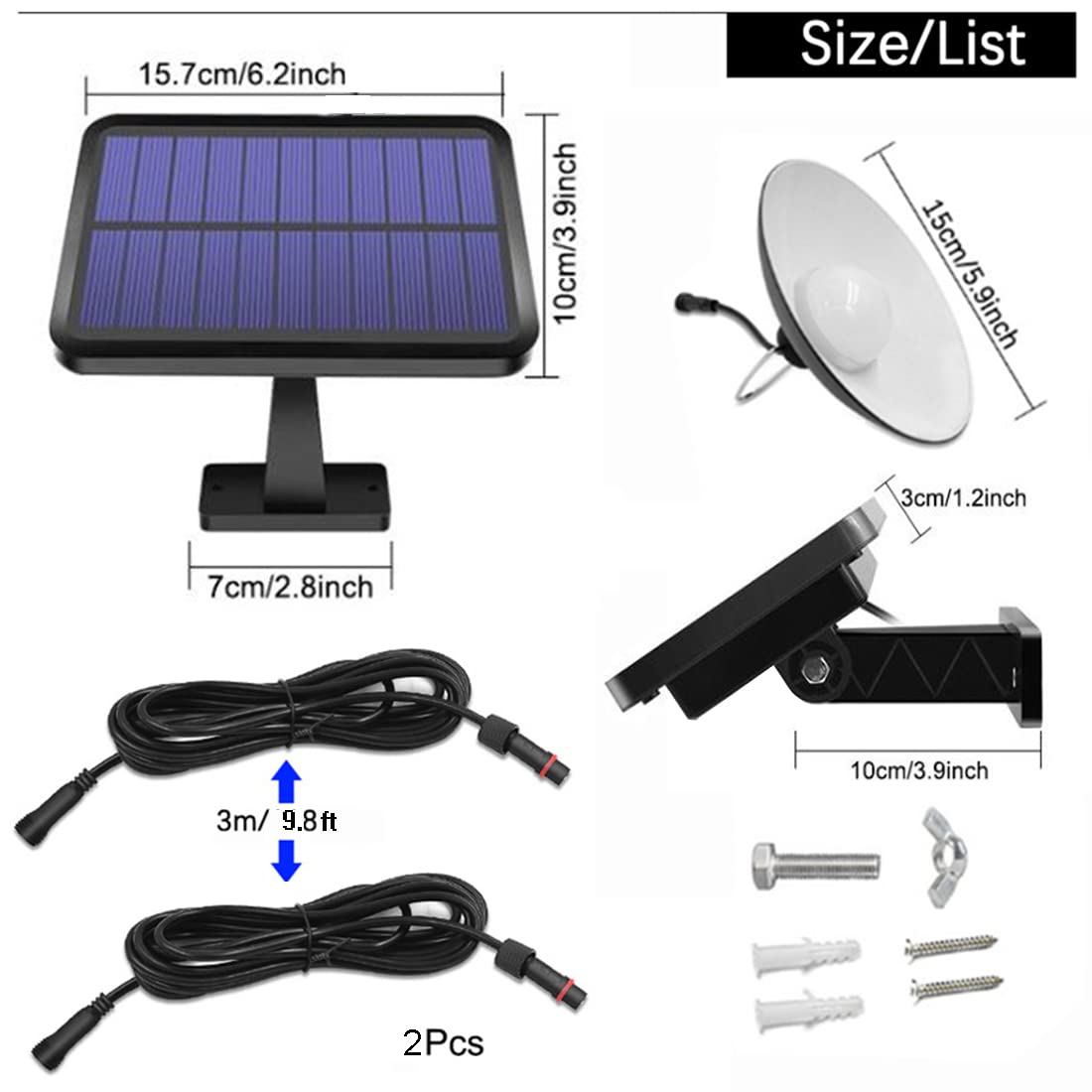 Solar Pendant Lights IP65 Waterproof Dusk to Dawn with Remote Controller H24572
