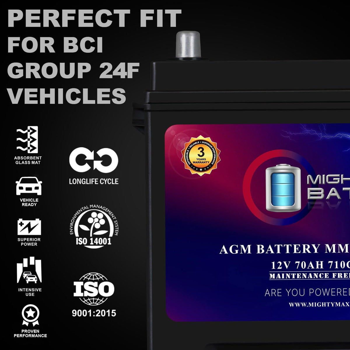 12V 70Ah AGM Replacement Battery I6294