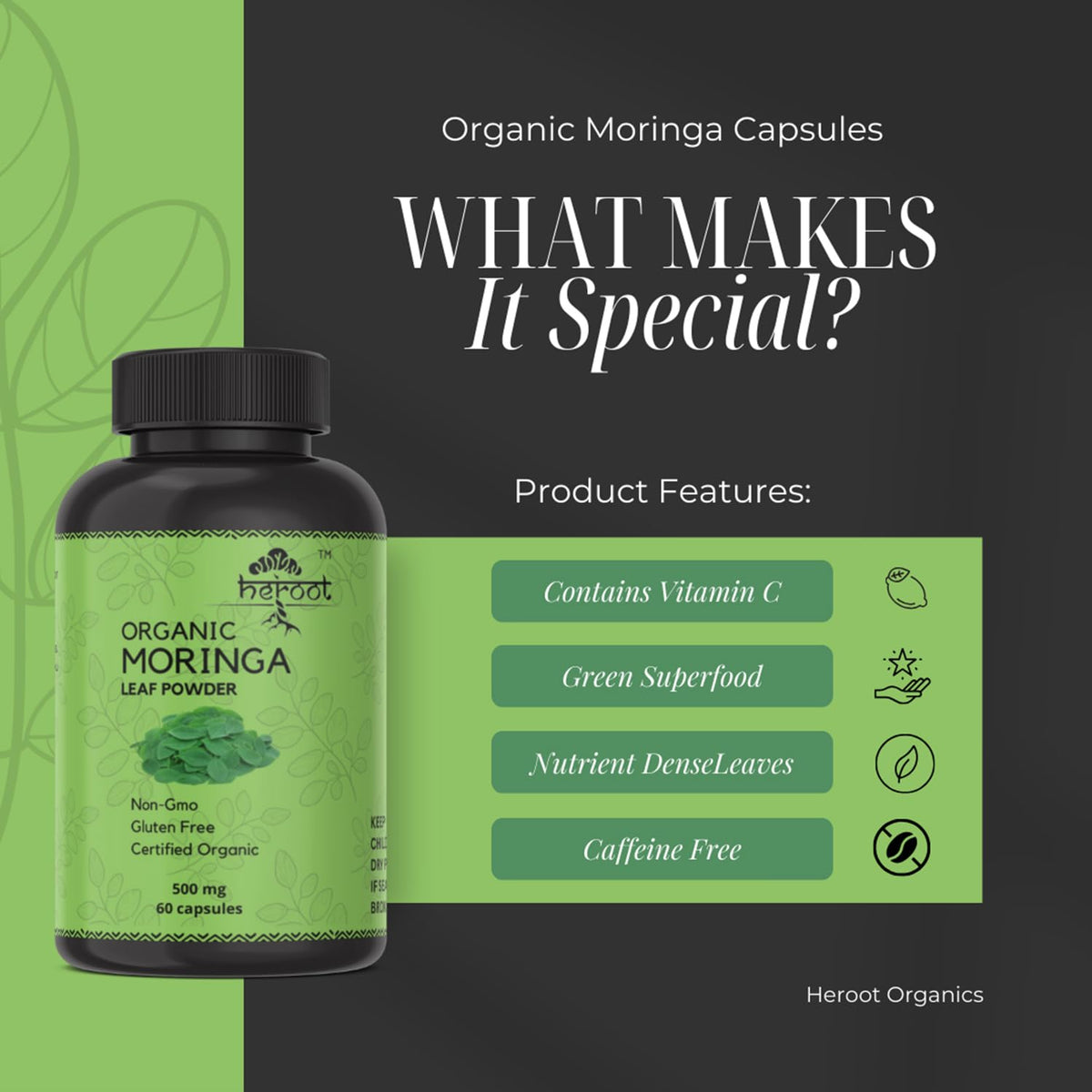 Organic Moringa Capsules 120 Capsules A728185