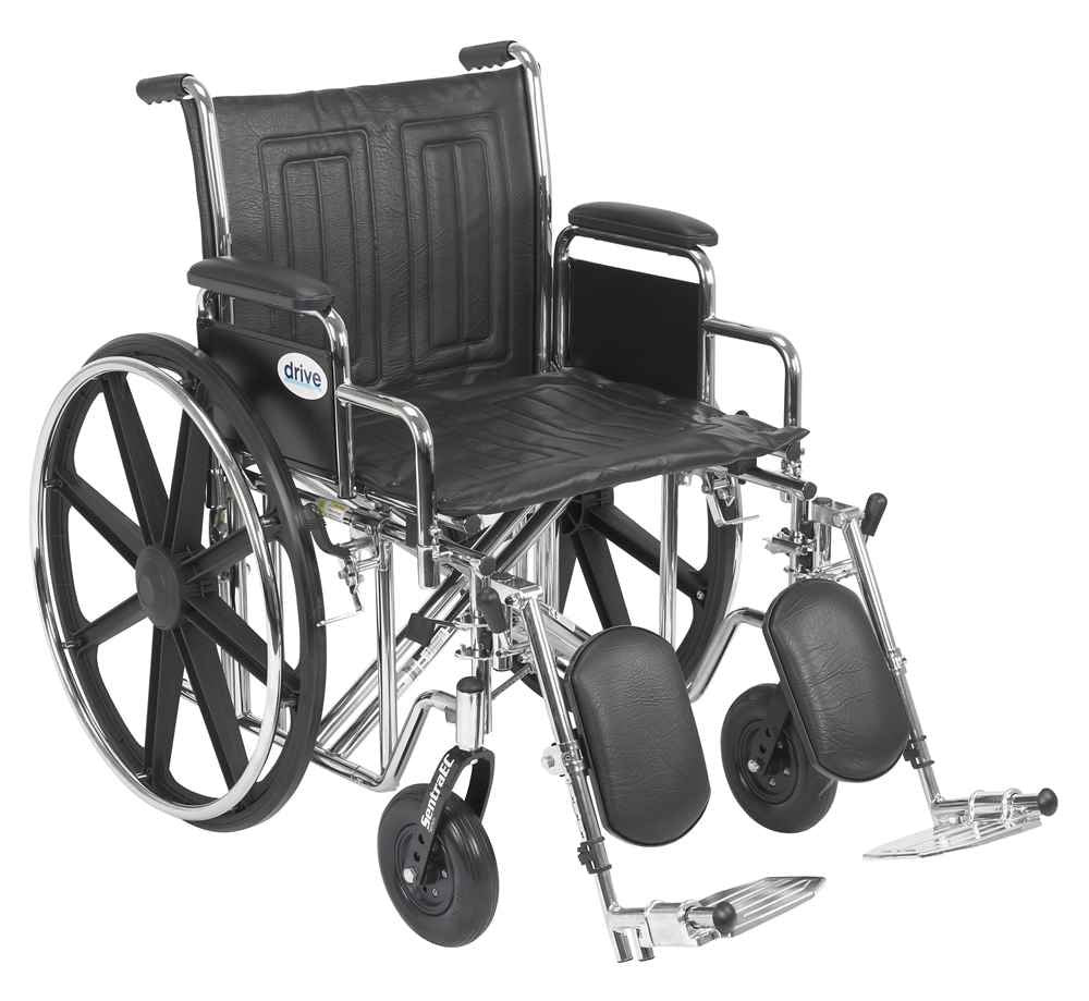 Black Bariatric Wheelchair with Elevating Leg Rests V615