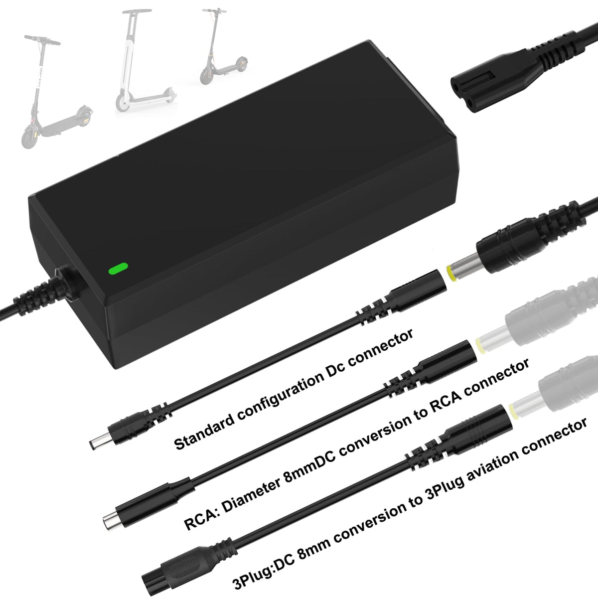 42V 2A Scooter Charger 4 in 1 Removable Connector Y73392
