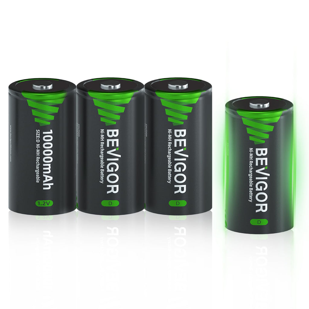 Rechargeable D Batteries 10000mAh NiMH 4 Count A6352
