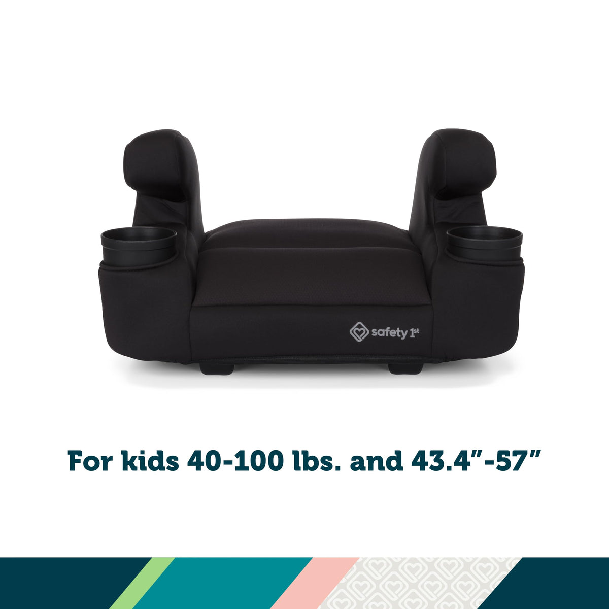 Lightweight Backless Booster Car Seat, 2-Pack, Black W261