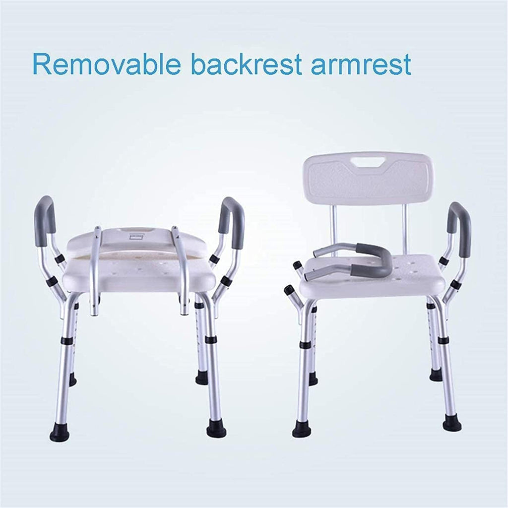 Padded Seat Transfer Bench, Bath Stools, Shower Chair with Arms and Back O6582