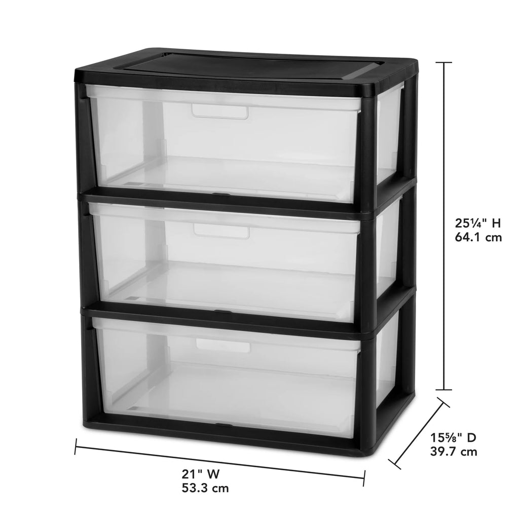 3 Drawer Clear Plastic Storage Cart Z816