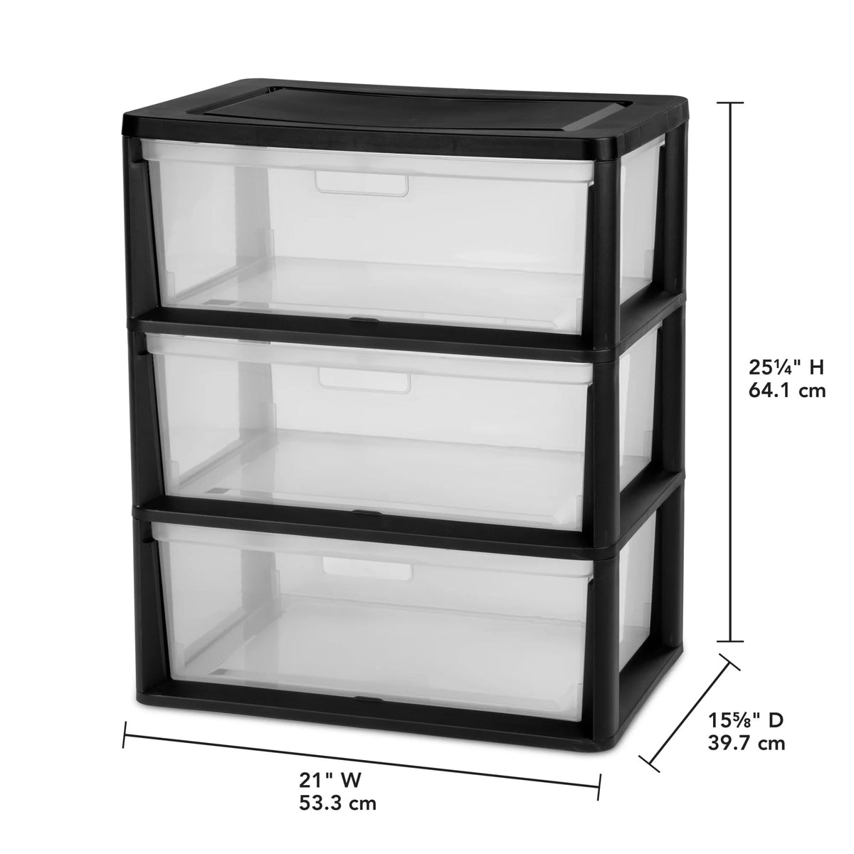 3 Drawer Clear Plastic Storage Cart Z816