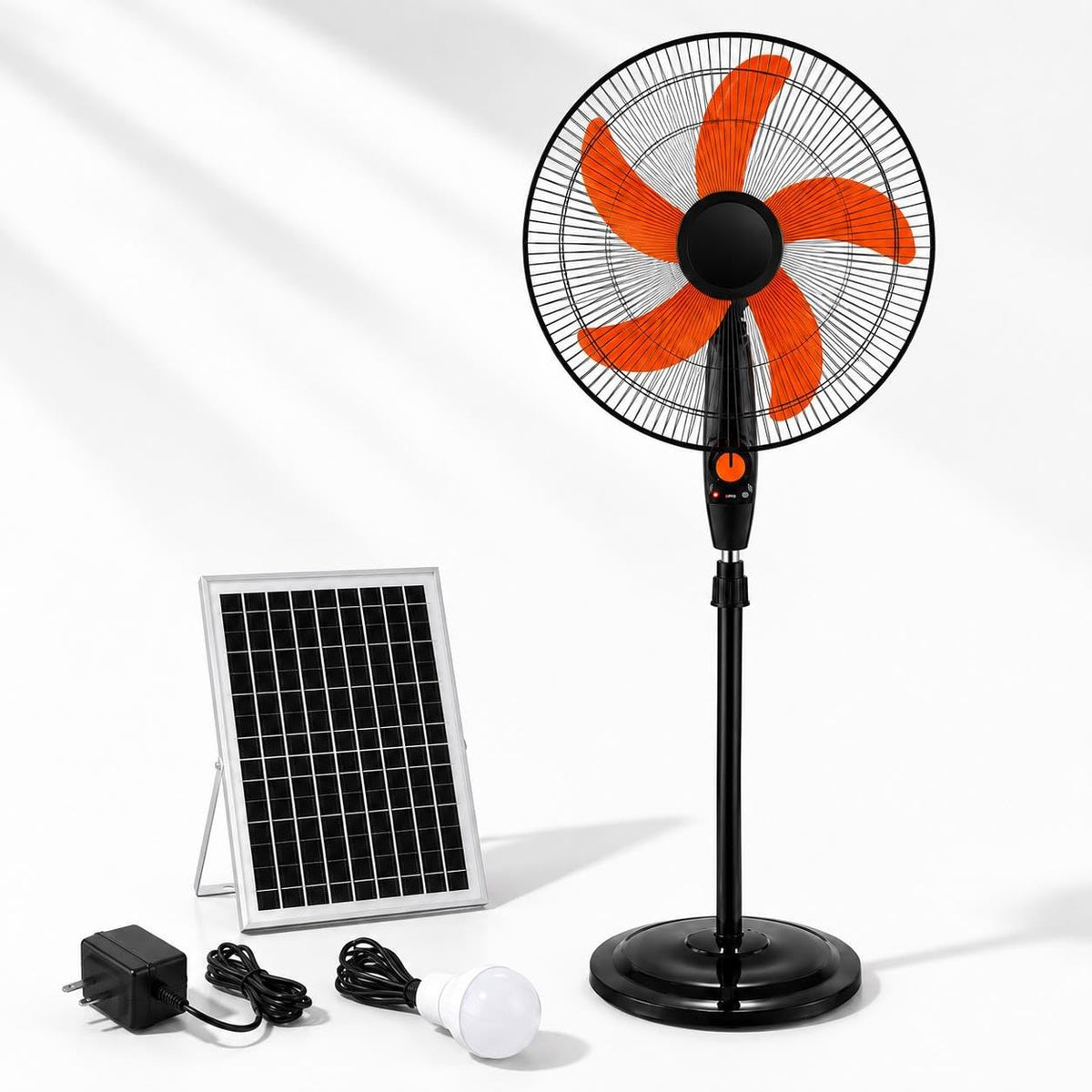 Rechargeable Pedestal Fan with Solar Panel L2647
