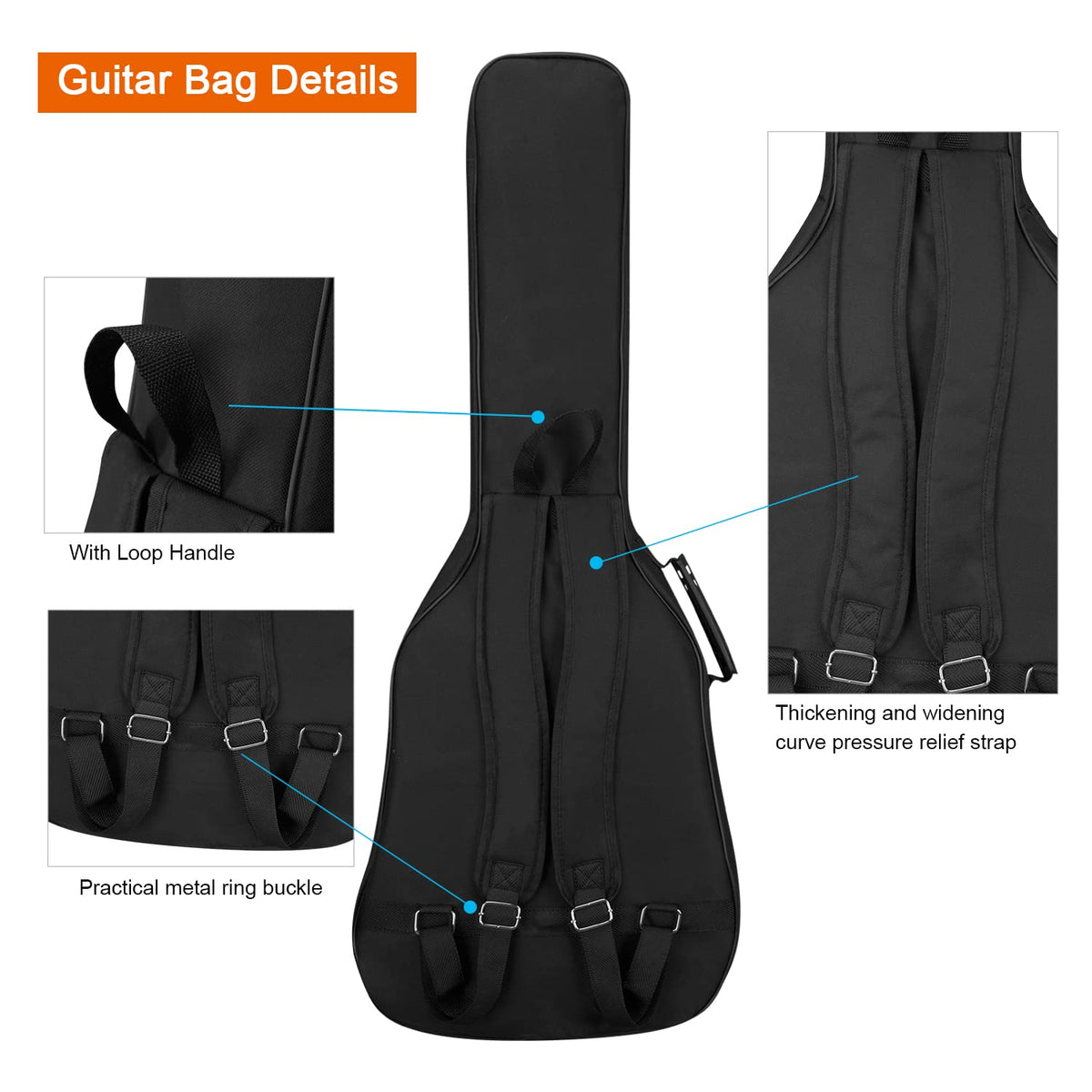 36 Inch Acoustic Guitar Case Soft Padded Gig Bag S87903