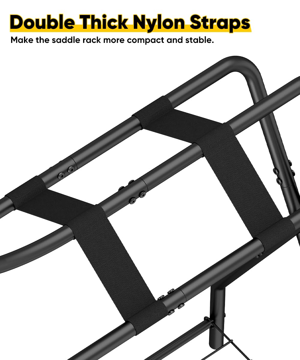 Foldable Black Horse Saddle Rack with Storage C801362