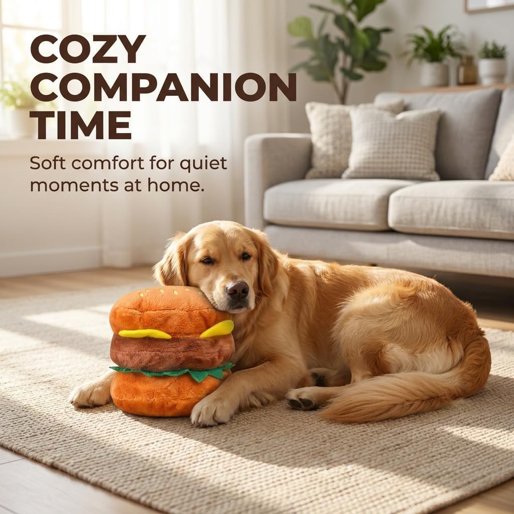 Hamburger Shape Dog Plush Squeaky Toy H151