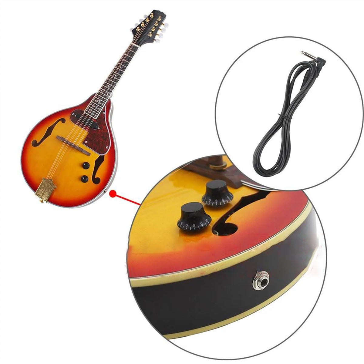 8-String Electric Mandolin Sunburst A Style Rosewood Fingerboard G4812