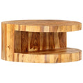 Round Coffee Table 25.6"x11.8" Solid Sheesham Wood G42844