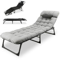 Heavy-Duty Portable Padded Camping Cot Bed with Mattress and Pillow J226