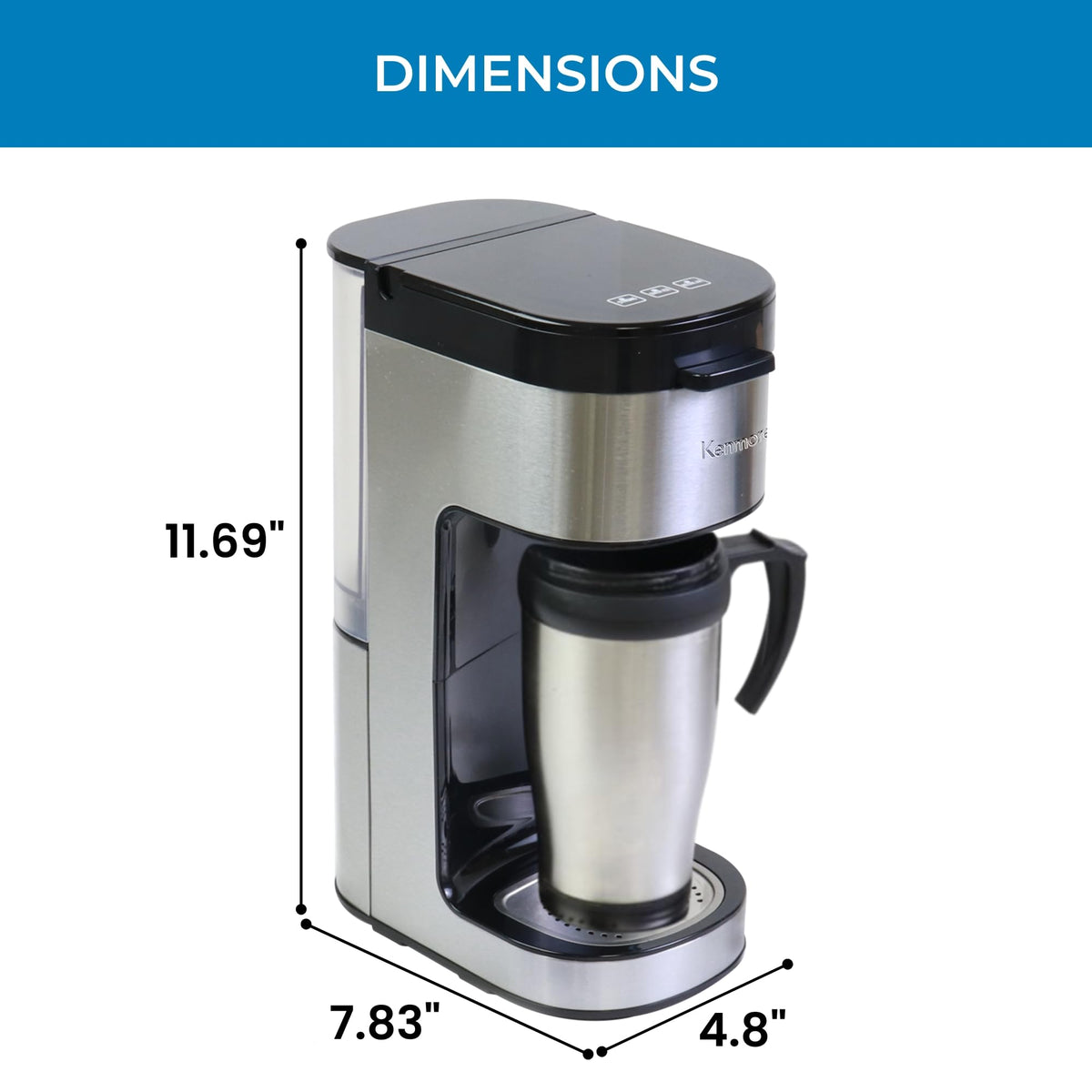 Single Serve Coffee Maker 6–12 Oz Black N27475