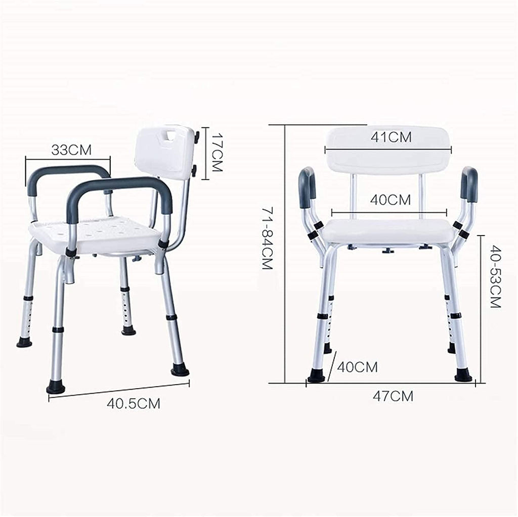 Padded Seat Transfer Bench, Bath Stools, Shower Chair with Arms and Back O6582