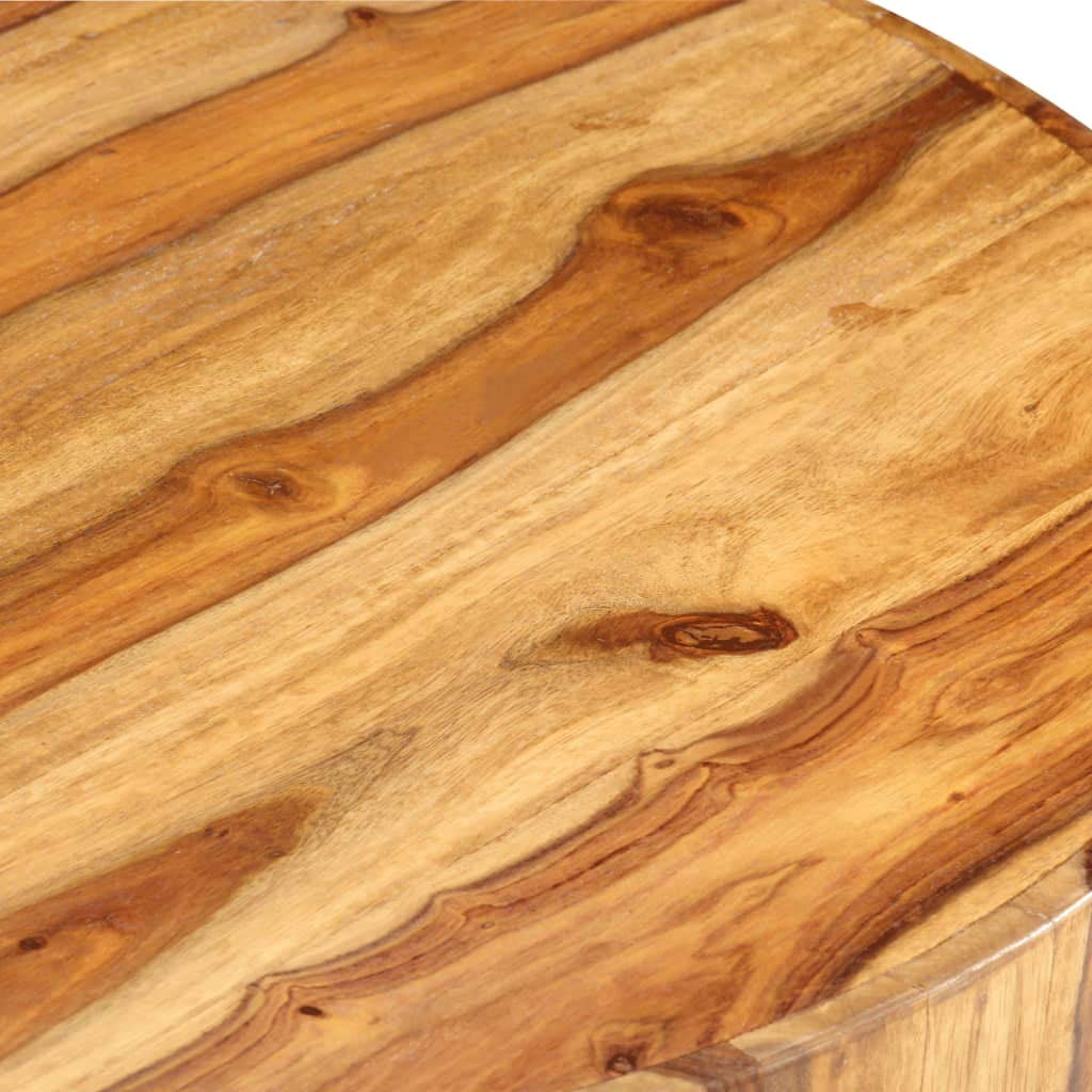 Round Coffee Table 25.6"x11.8" Solid Sheesham Wood G42844