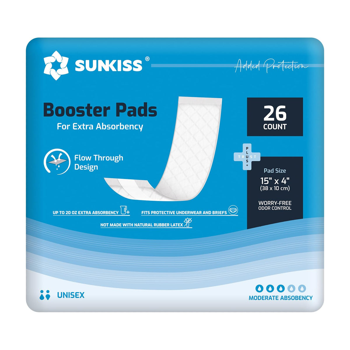 Adult Diapers Medium 12 Count & Booster Pads 26 Count Bundle Z451210