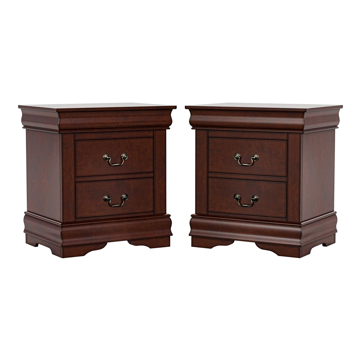 Solid Wood Nightstands Set of 2 with Drawers C744540