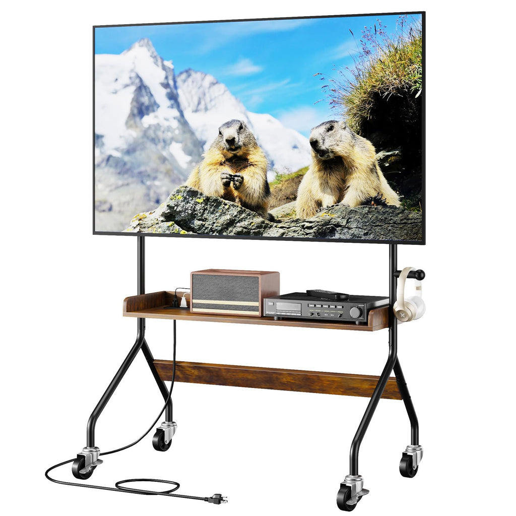Rolling TV Stand with Power Outlet for 32-75 Inch TV X755776