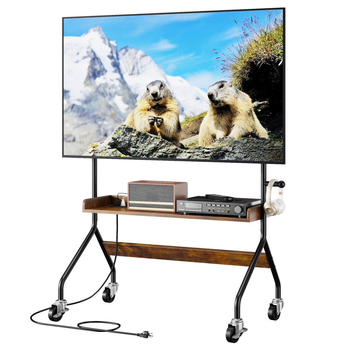 Rolling TV Stand with Power Outlet for 32-75 Inch TV X755776