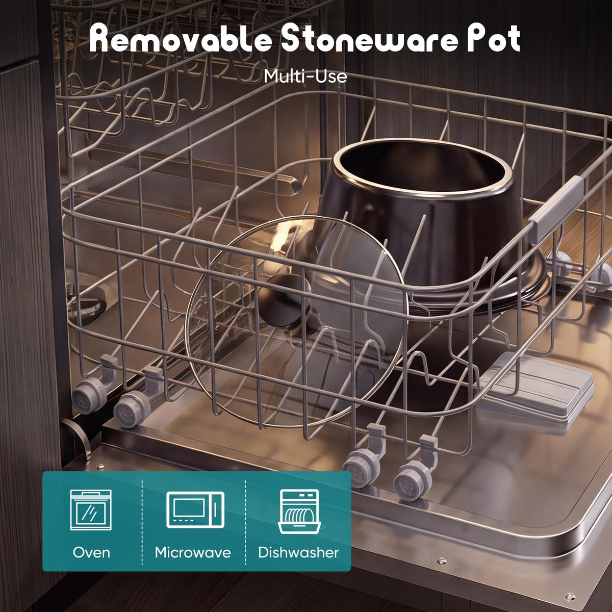 8 Quart Programmable Ceramic Nonstick Slow Cooker T61816