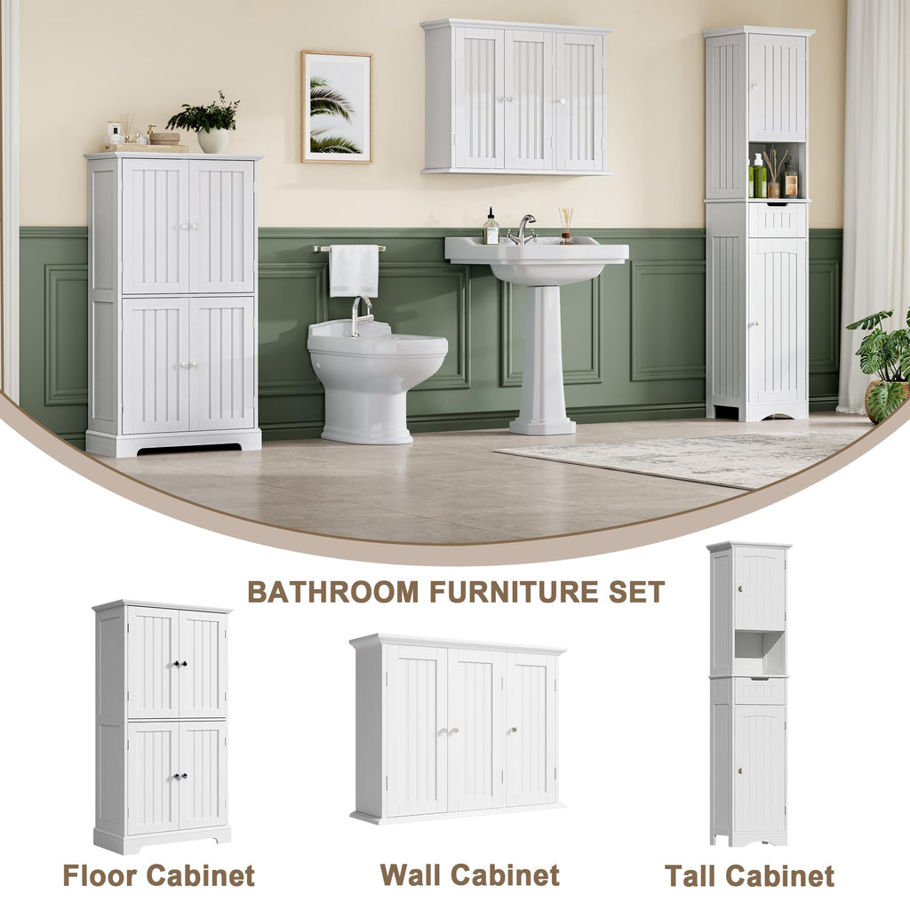 Laundry Cabinet with 3 Doors and Adjustable Shelves C5482