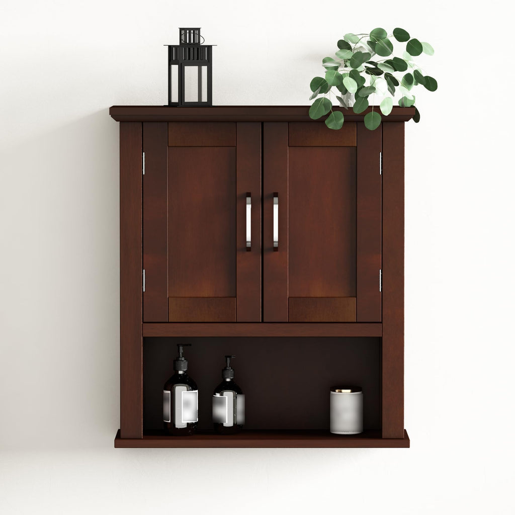 Wood Bathroom Wall Cabinet with Door Y542