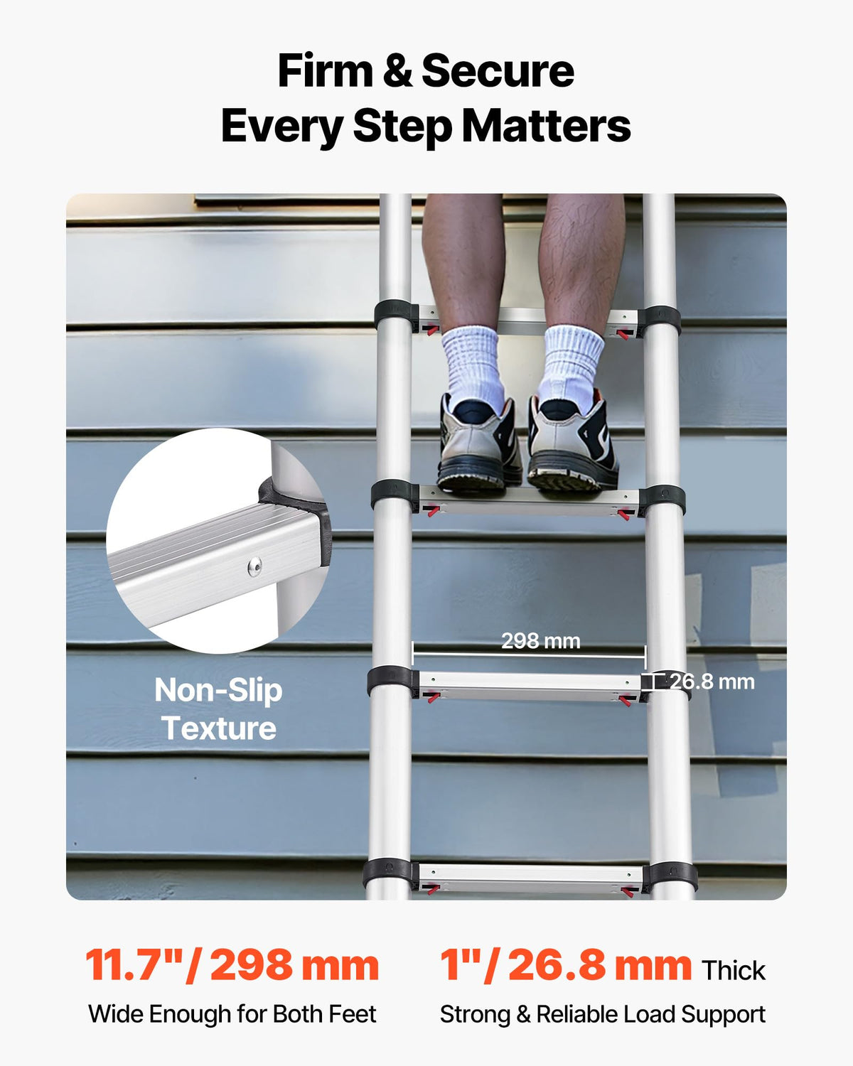 12.5ft Aluminum Telescoping Ladder 330LBS W793137