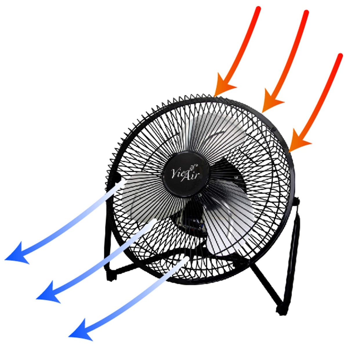 9" 3 Speed Tilting Metal Floor Fan D6151