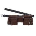 Brown Suede Leather 11-Pocket Tool Belt V4608
