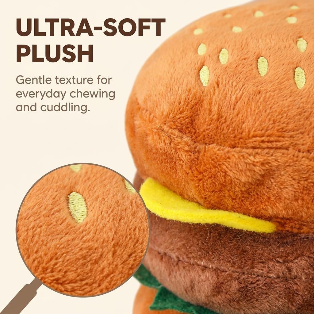 Hamburger Shape Dog Plush Squeaky Toy H151