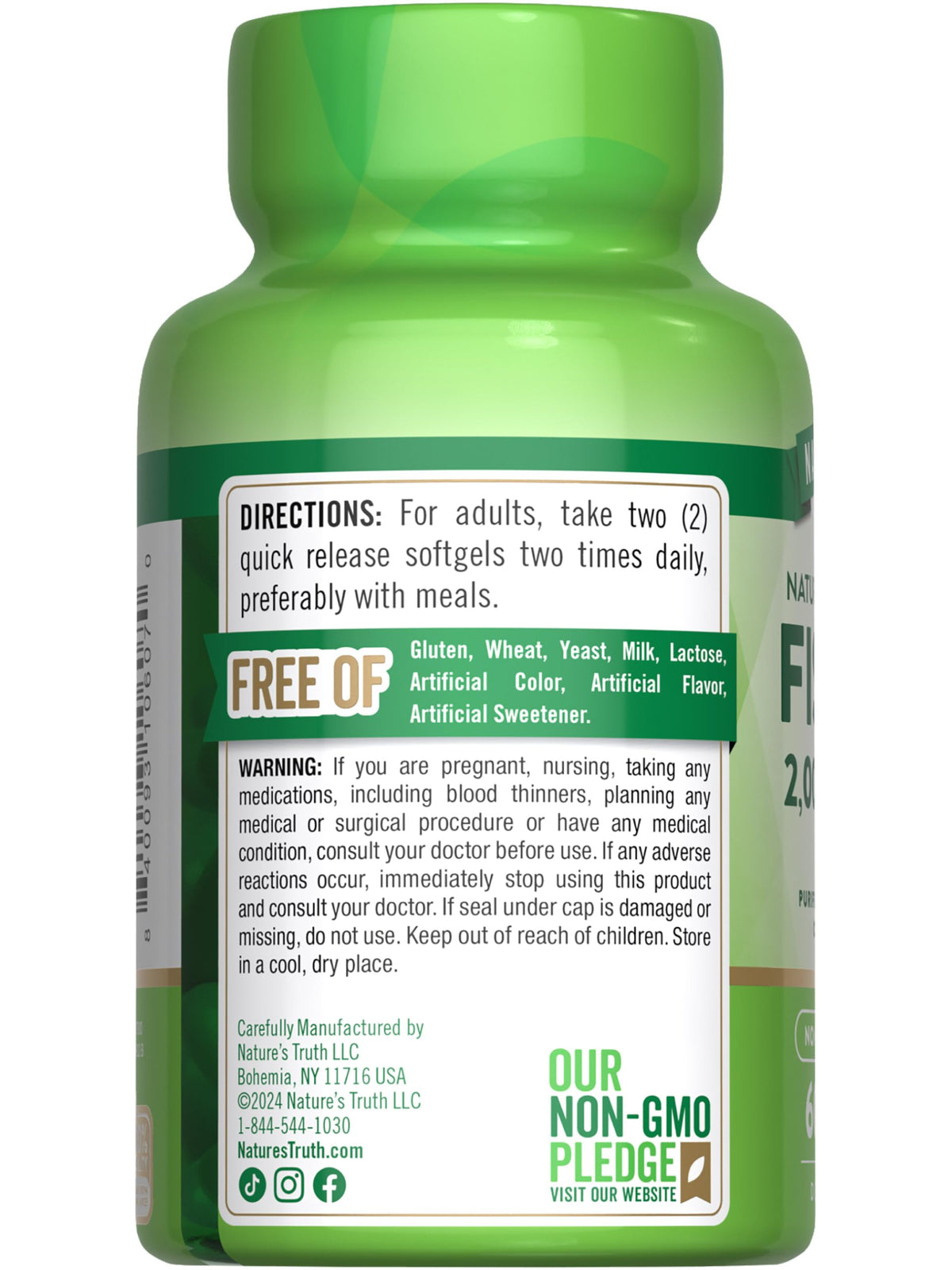 Fish Oil Omega 3 2000mg 60 Softgels I512938