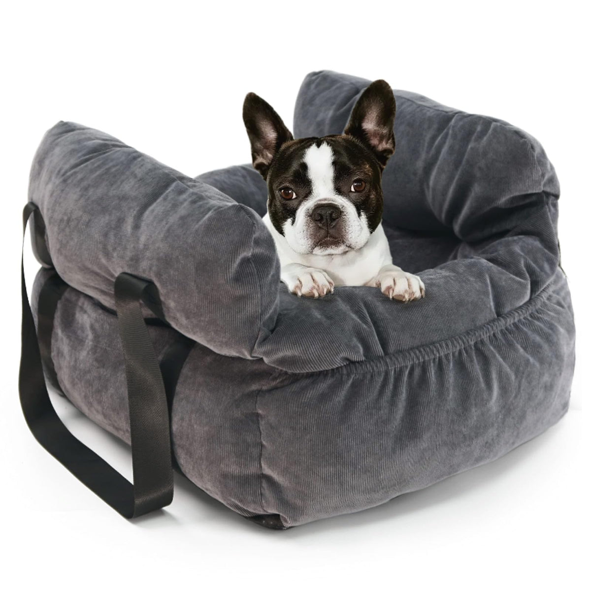 Gray Pet Car Booster Seat for Small Dogs up to 25 lbs Z812