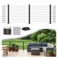 36" Cable Railing Kit with 3 Stainless Steel Black Posts A991380