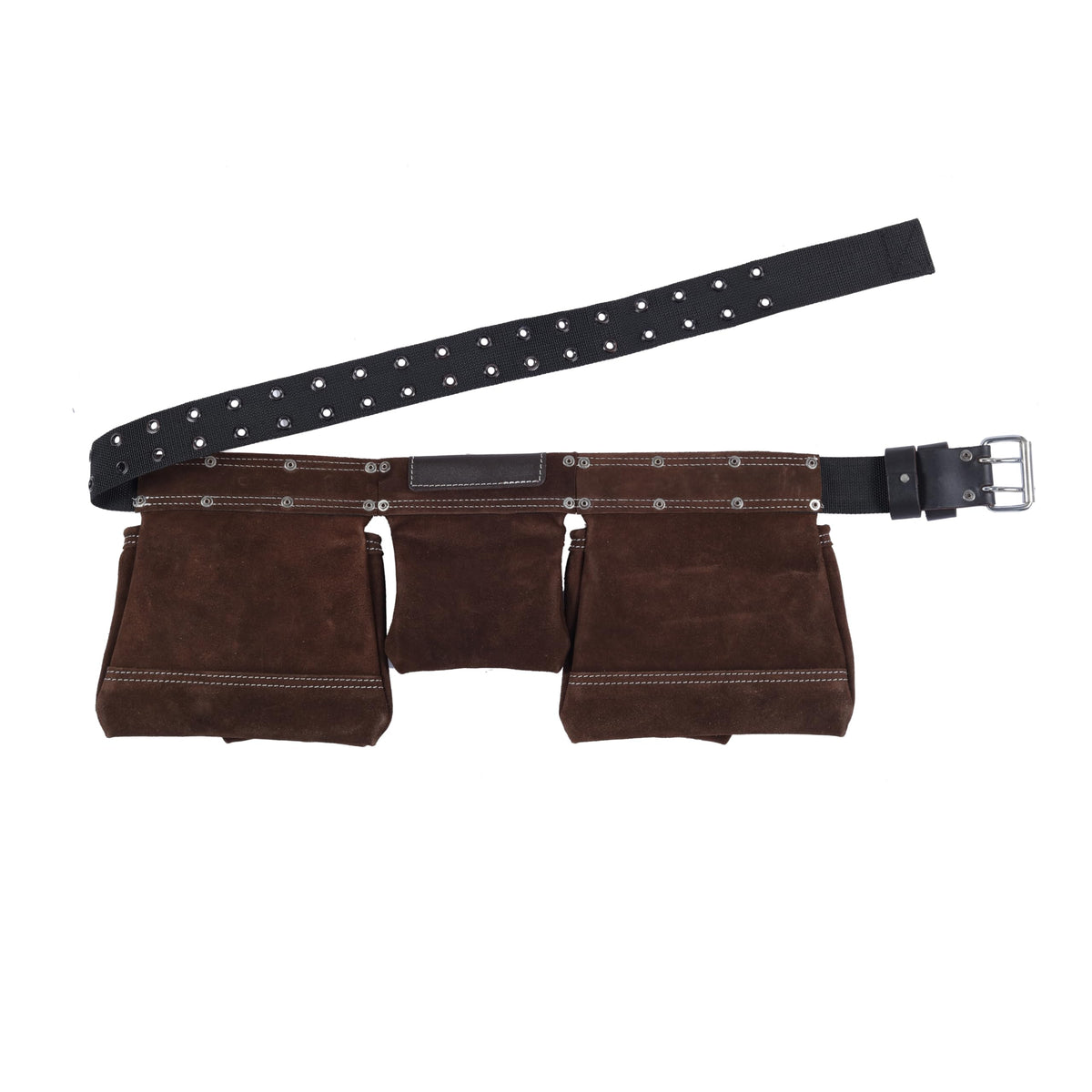 Brown Suede Leather 11-Pocket Tool Belt V4608