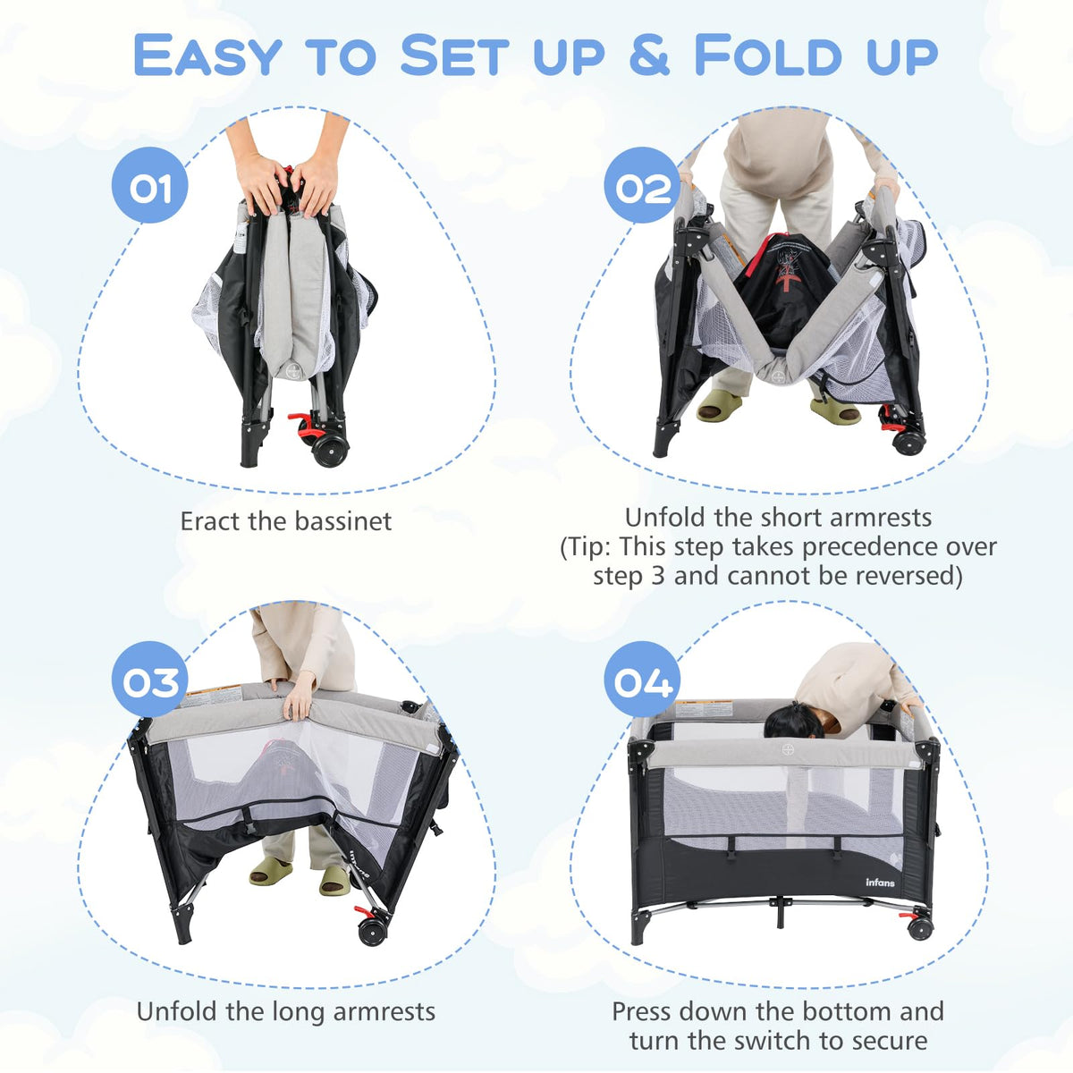 5 in 1 Gray Baby Playard L3576