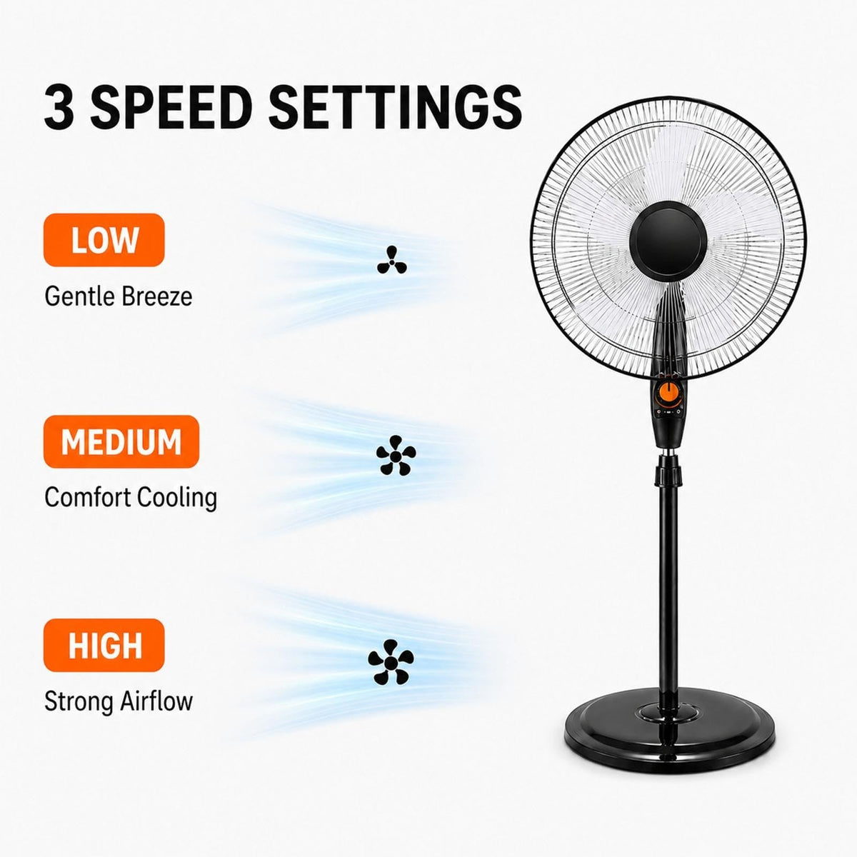 Rechargeable Pedestal Fan with Solar Panel L2647