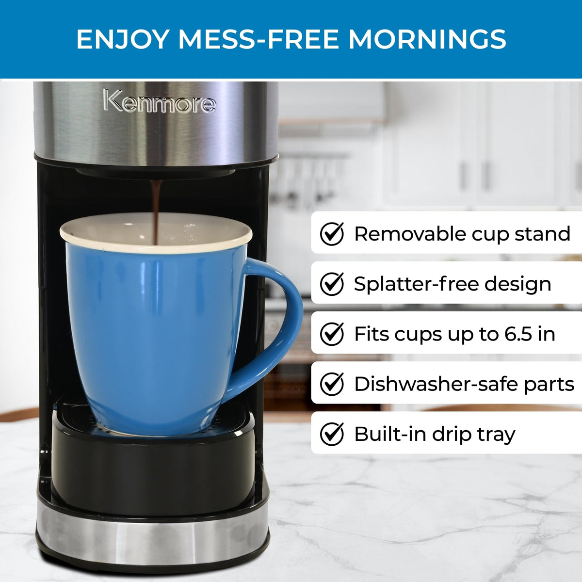 Single Serve Coffee Maker 6–12 Oz Black N27475