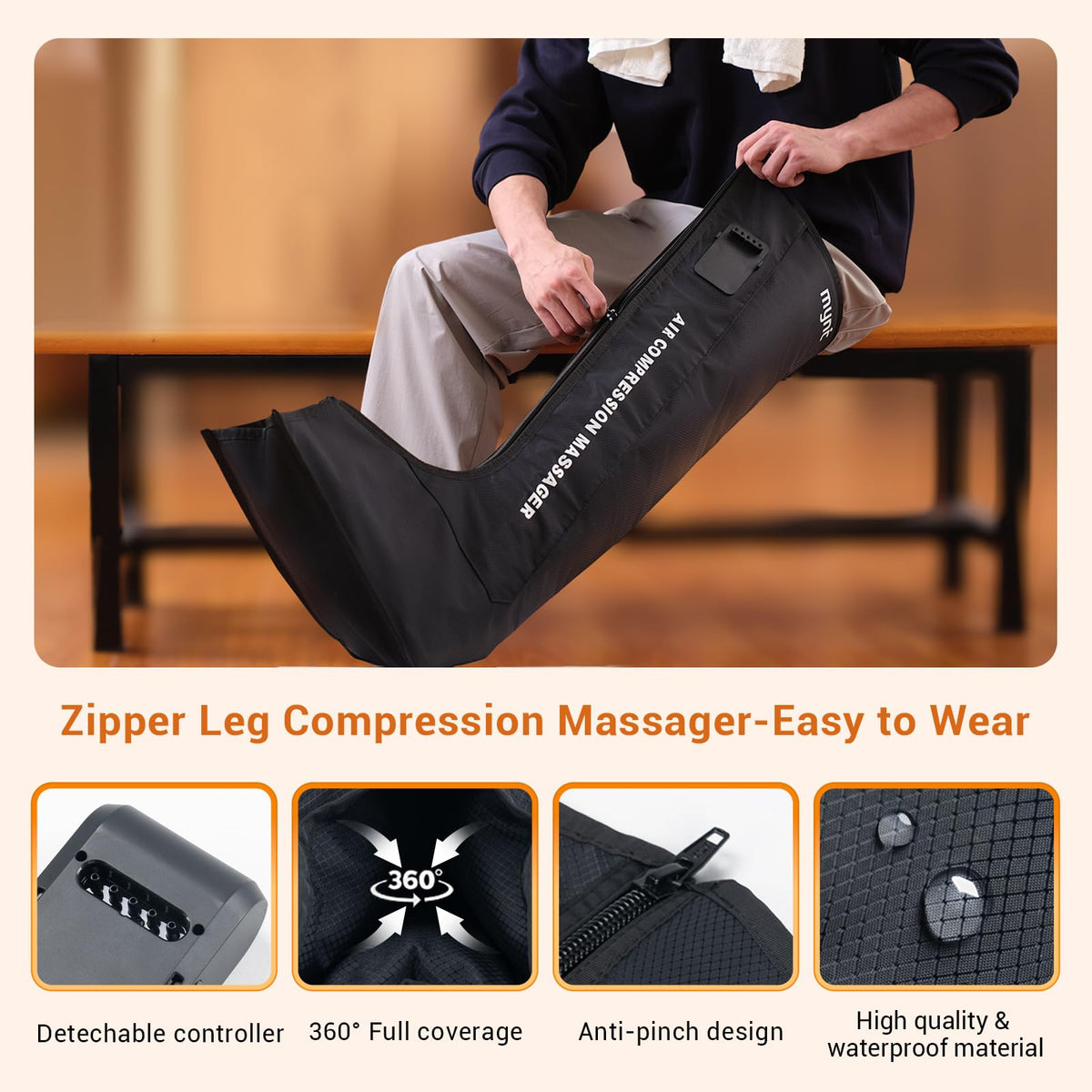 Cordless Full Leg Air Compression Massager F297