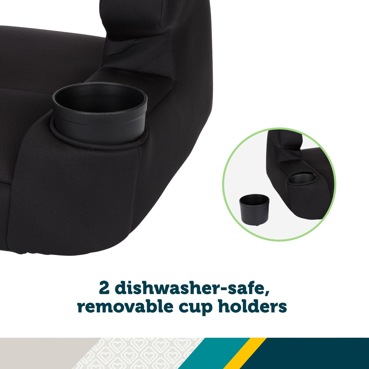 Lightweight Backless Booster Car Seat, 2-Pack, Black W261