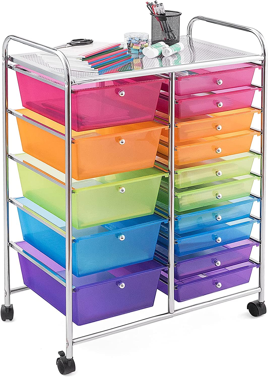 15 Drawer Rolling Storage Cart with Wheels K74276