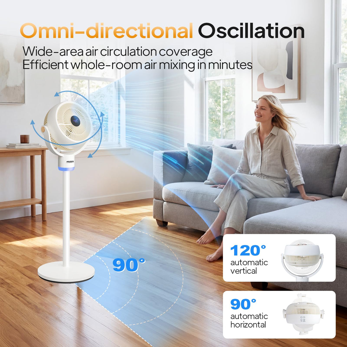 3-in-1 Pedestal Tabletop Oscillating Fan with Remote White V781