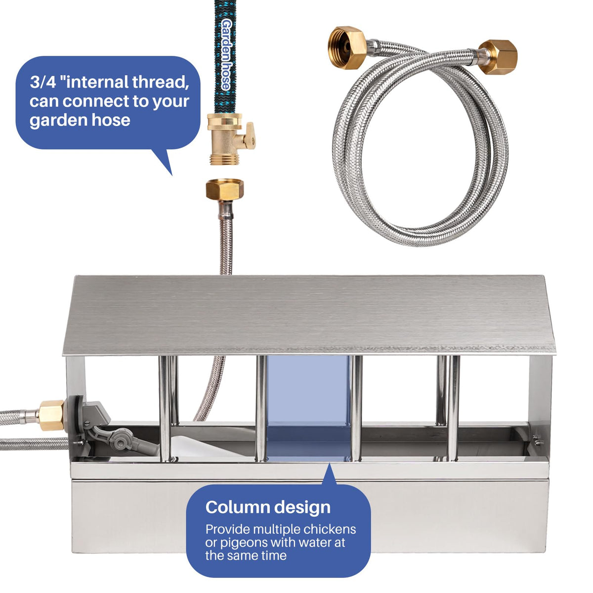 Stainless Steel Automatic Chicken Waterer with Float Valve I961152