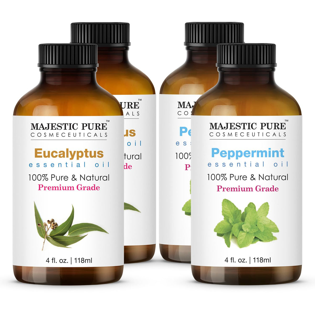 Peppermint and Eucalyptus Essential Oil 4 fl oz Pack of 2 G97778
