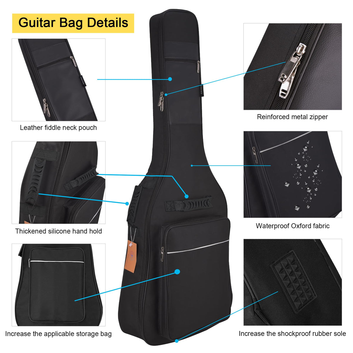 36 Inch Acoustic Guitar Case Soft Padded Gig Bag S87903