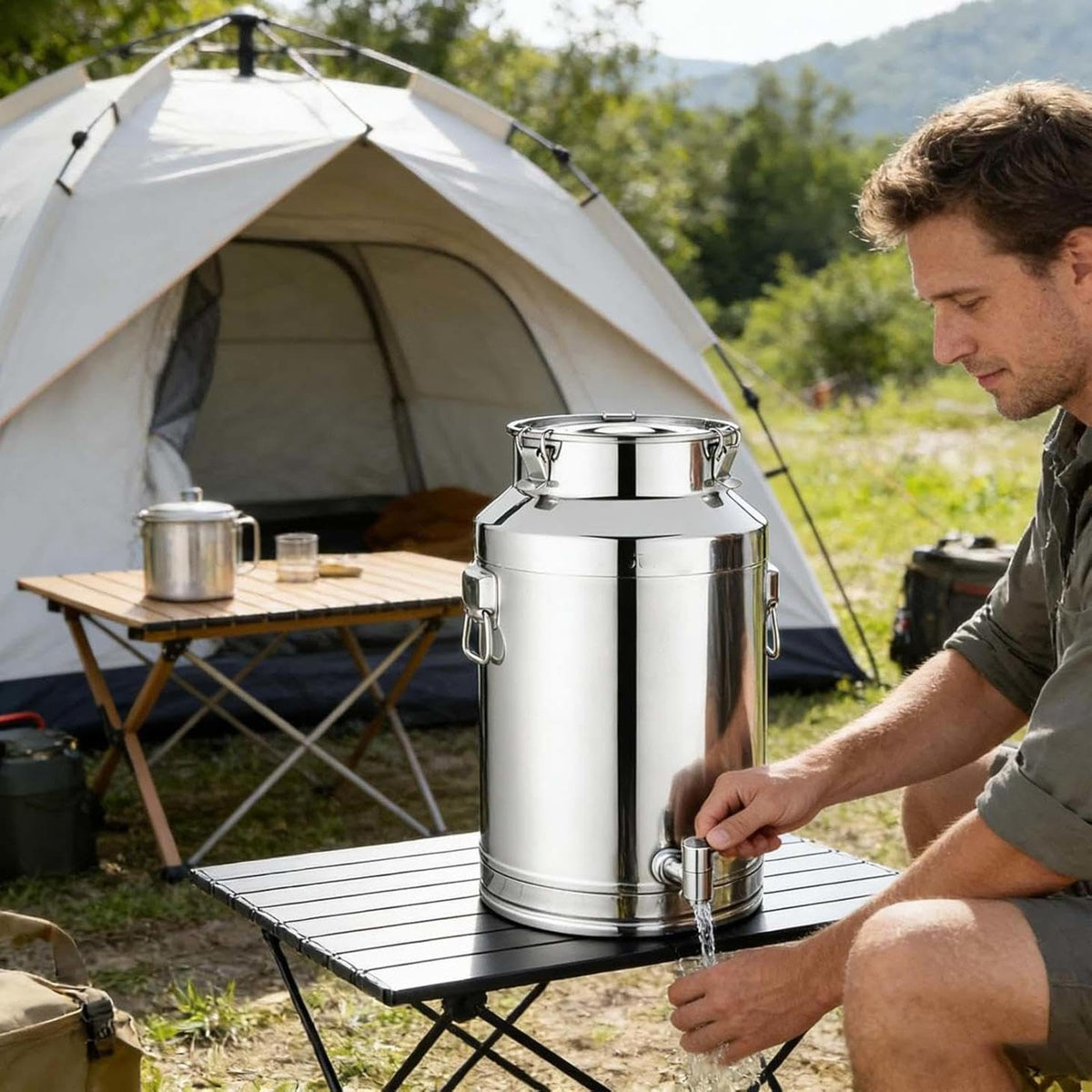 5L Stainless Steel Water Container with Tap D3250