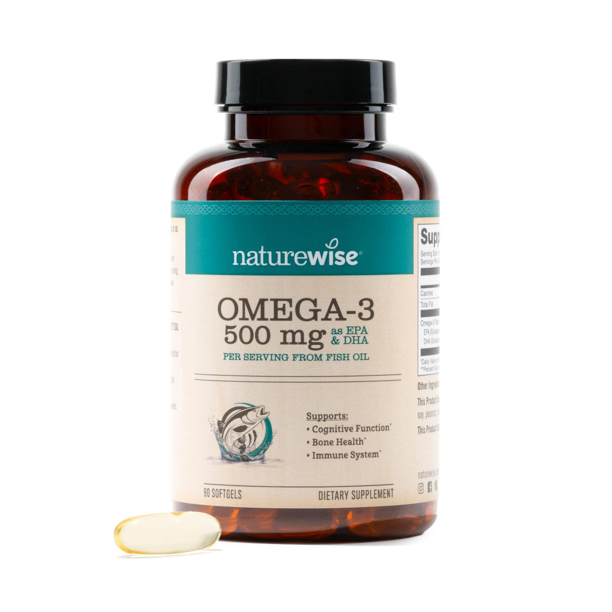 Omega 3 Fish Oil 500 mg EPA & DHA 90 Softgels K4112