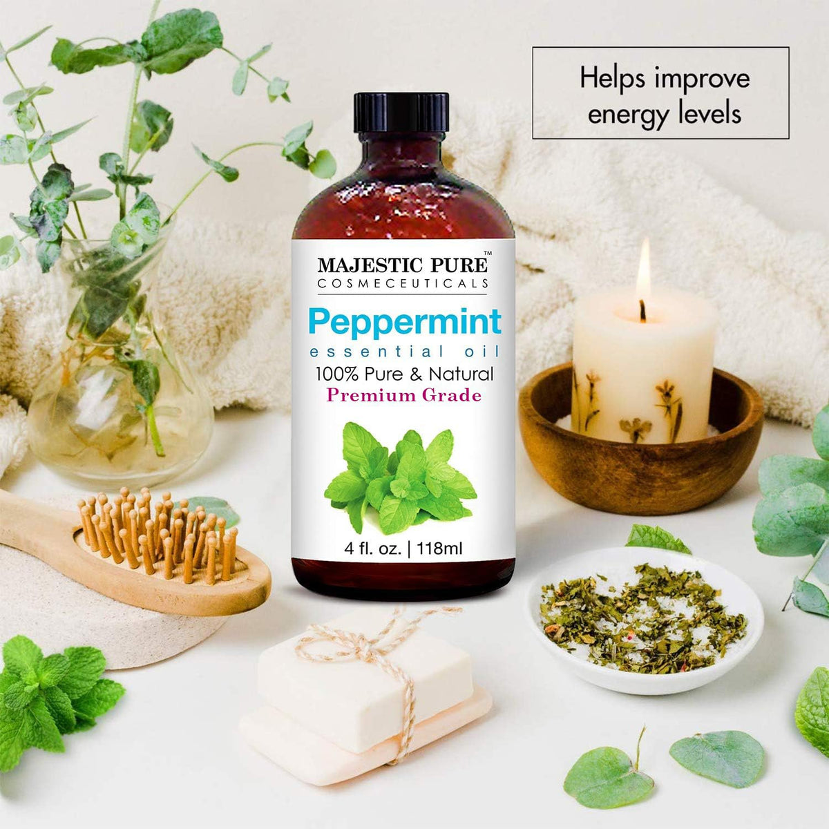 Peppermint and Eucalyptus Essential Oil 4 fl oz Pack of 2 G97778