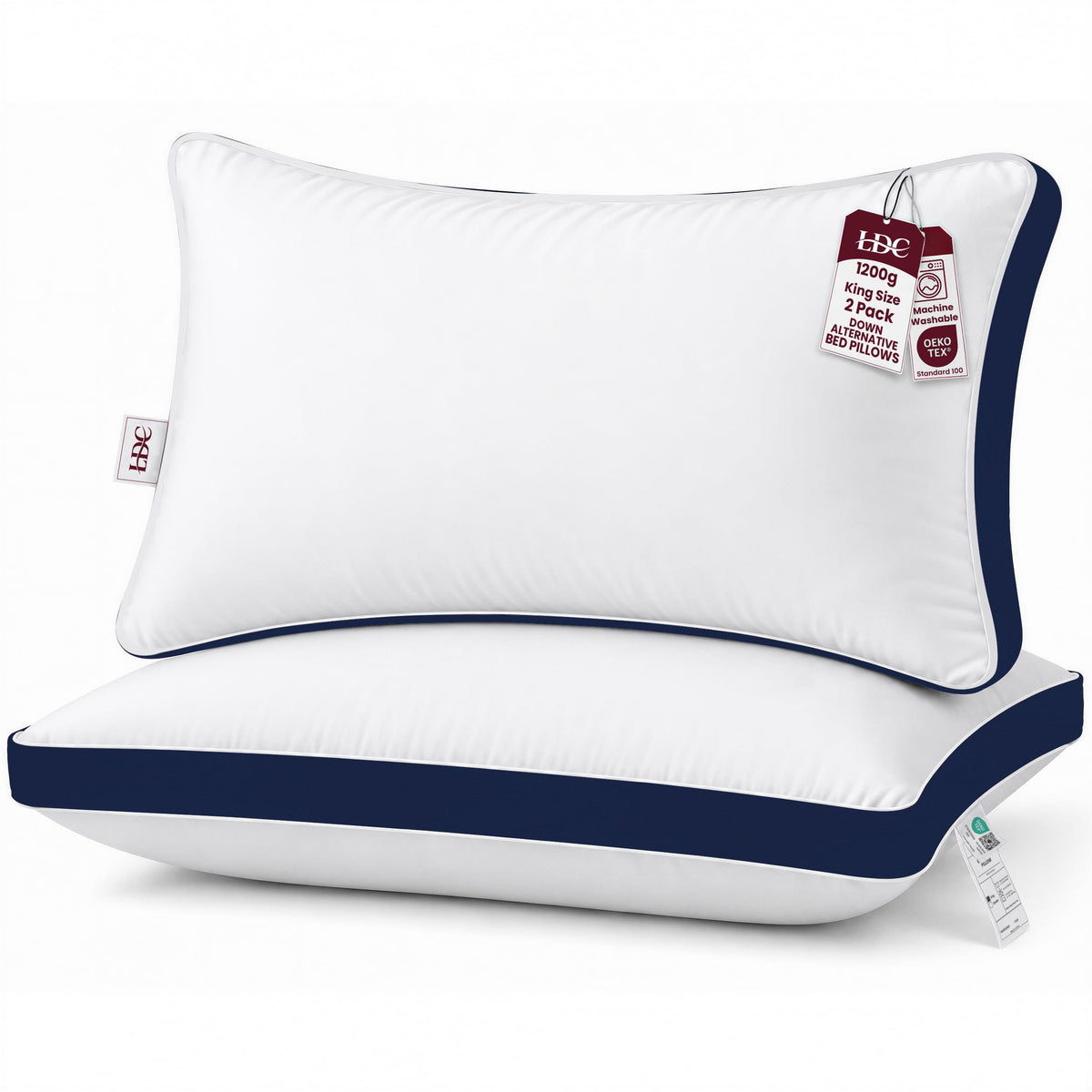 King 2 Pack Down Alternative Gusseted Pillows L8581